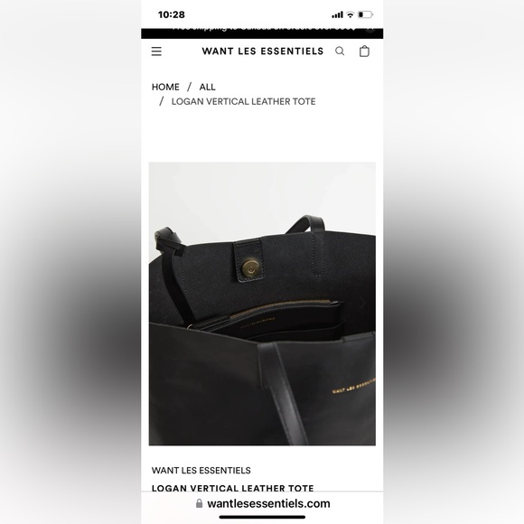 BRAND NEW WANT LES ESSENTIELS LOGAN VERTICAL TOTE BLACK - Picture 6 of 9